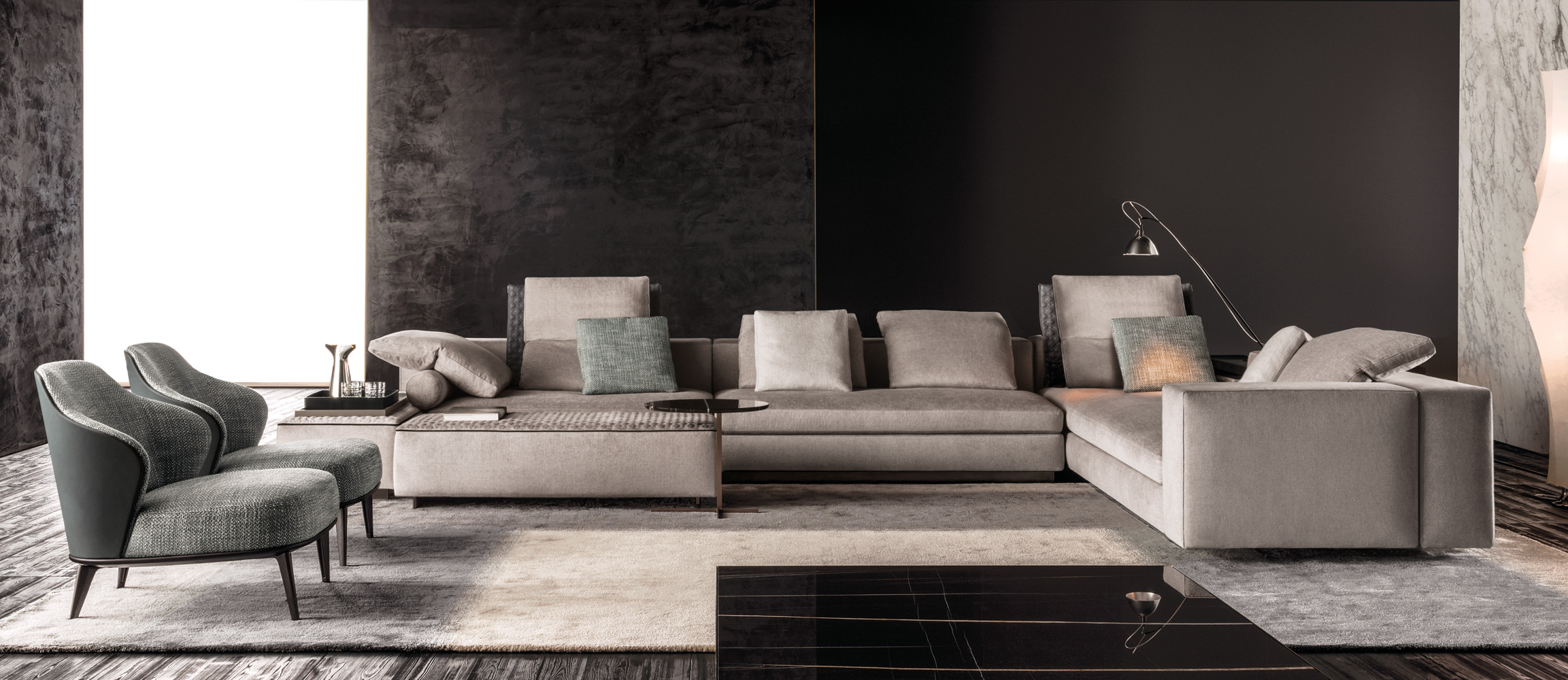 Yang Sofa Designed By Rodolfo Dordoni For Minotti Orange Skin Yang Sofa
